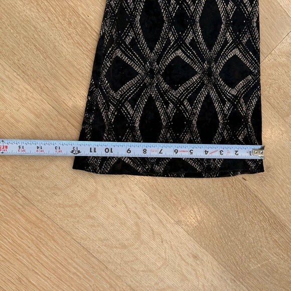 ZARA Velvet Glitter Geometric Flared Pants — Black & Taupe/Silver — XS — NWT - Picture 8 of 13